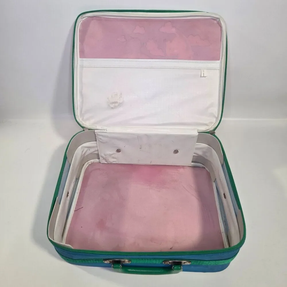 Vintage Barney And Baby Bop Travel Bag 1993 Suitcase Luggage